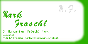 mark froschl business card
