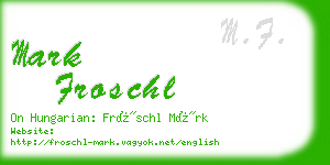 mark froschl business card